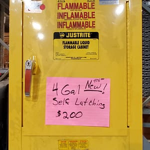 Used yellow Flammable Safety Cabinet, by Justrite