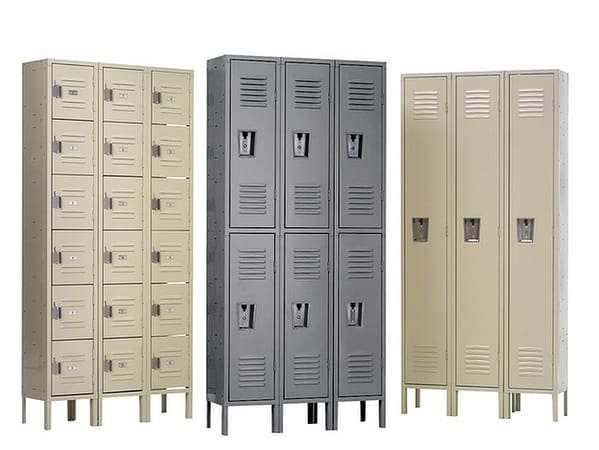 Quick Ship Lockers in various configurations and colors, by Republic Storage Products.
