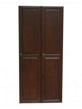 Two single-tier wood lockers side to side with closed doors, by Ideal Products Inc.